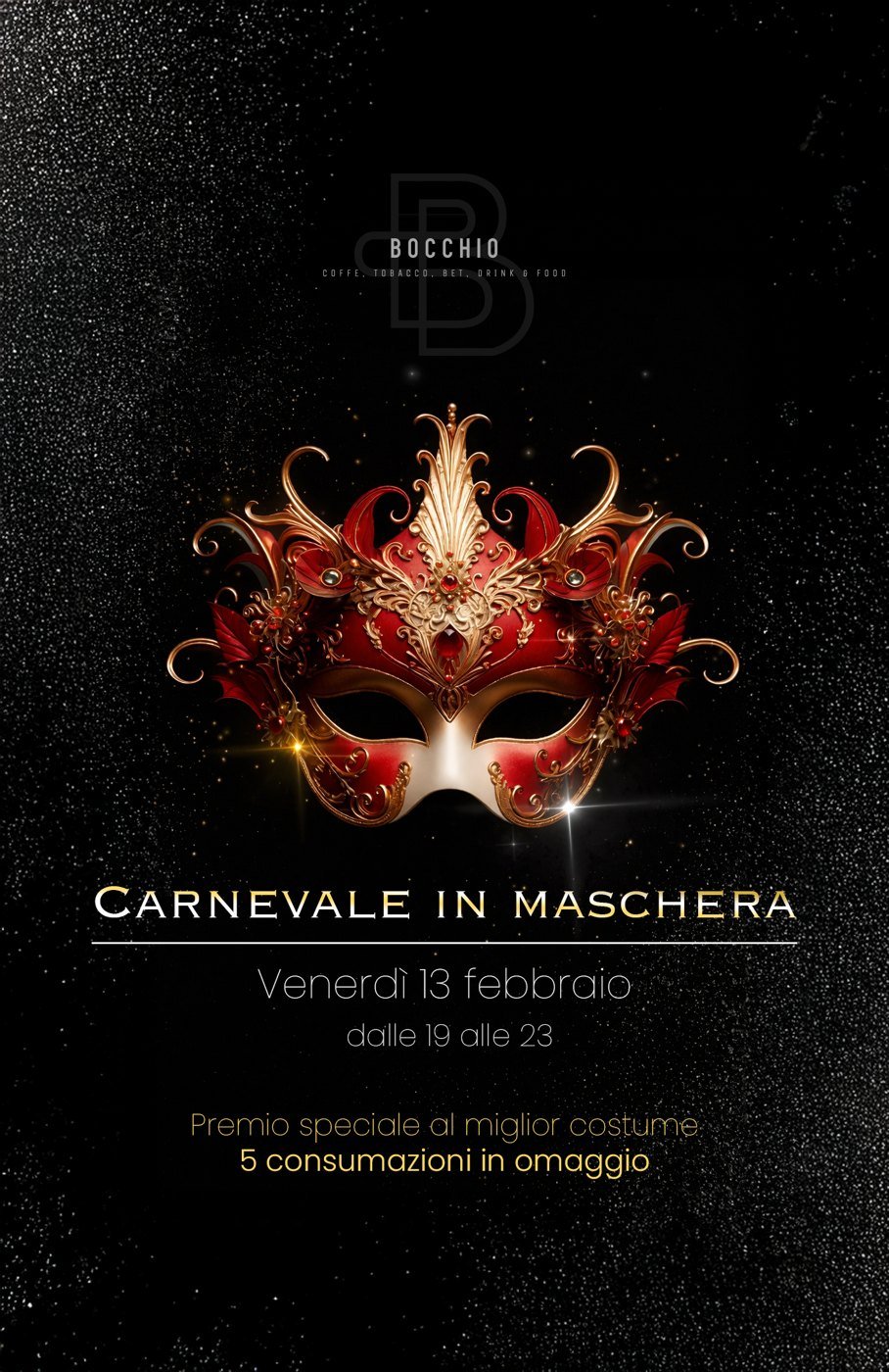 Carnevale in maschera flyer for Bocchio